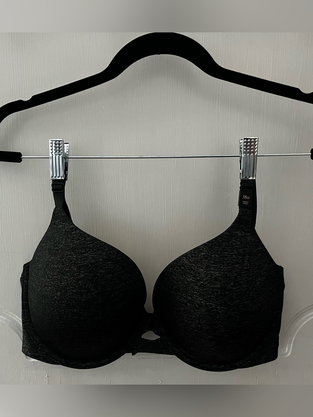 Victoria's Secret Black Heather Perfect Shape Bra 38D